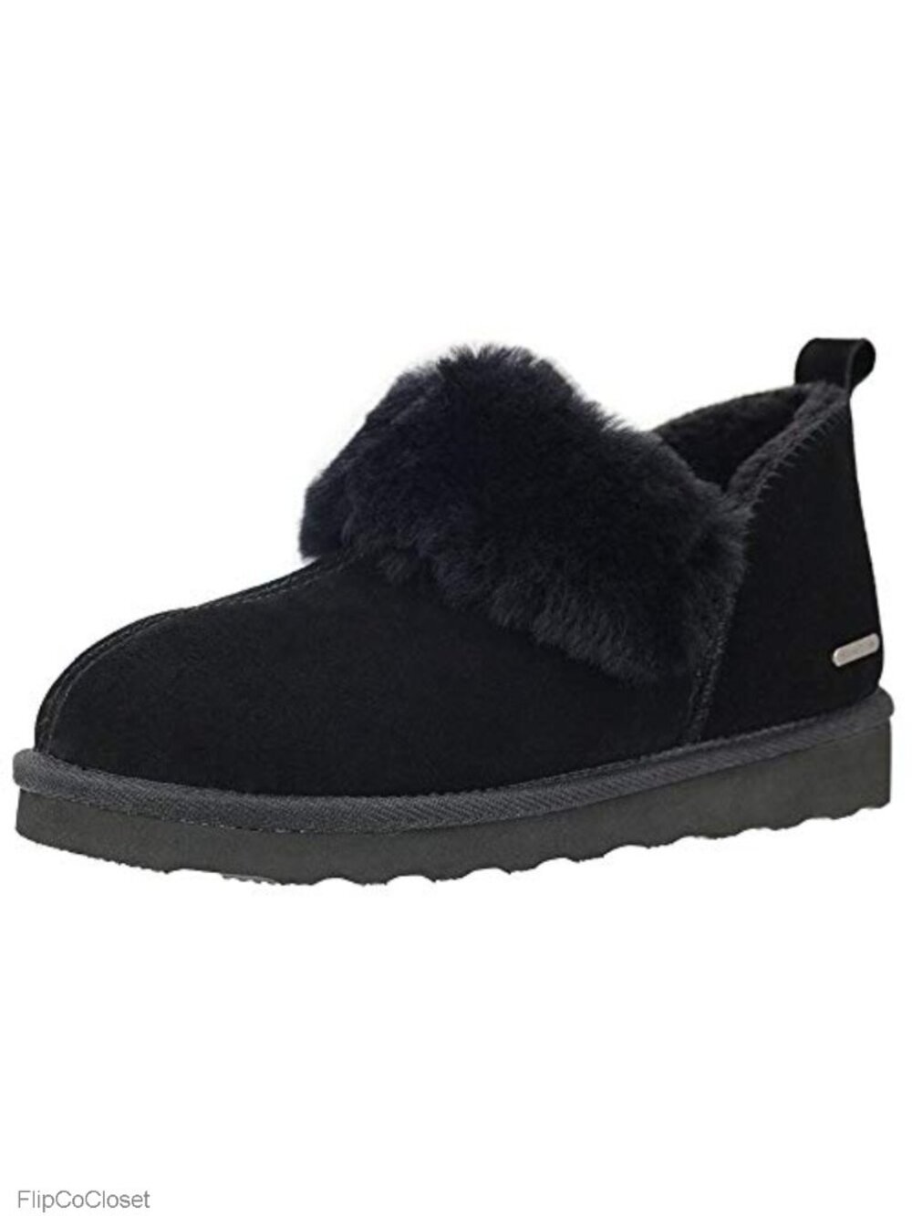 Suede Shearling Ankle Mocc Memory Foam Slippers